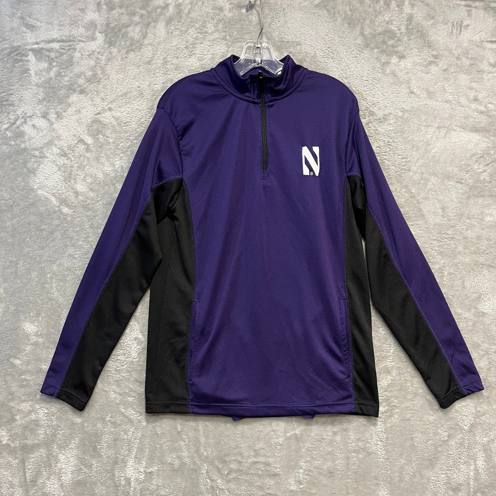 Champion Elite 1/4 Zip Pullover Mens Medium Purple Northwestern Wildcats NCAA